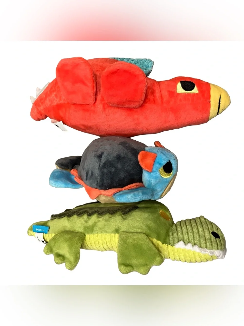 Bark Box Dawn Dogosaurus Stegosaurus Ankylosaurus Crocodile Dog Toy Plush Lot